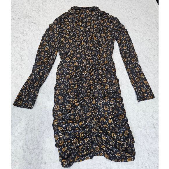 Veronica Beard Greta Dress, Ruched Bottom, Sexy,  Black -Multi Color Sz L - Picture 14 of 15